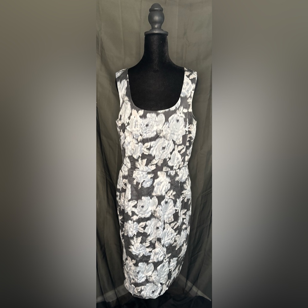 Ann Taylor Black and Gray Floral Dress
